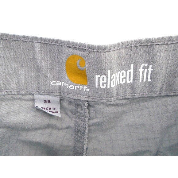 Carhartt Broxton Force Cargo Shorts Mens 38 Gray Relaxed Fit Ripstop Workwear - Picture 2 of 11